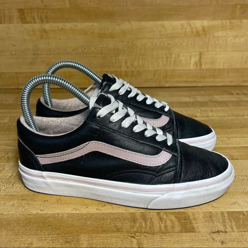 Vans Old Skool‎ Pro Black Pink Leather Skate Shoes